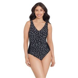 Trimshaper Jean One Piece Black with Polka Dots NWT Size 18